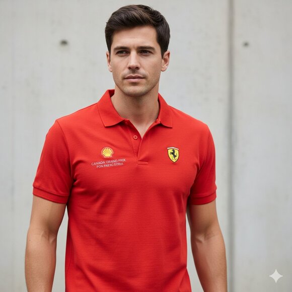 Red Shell Grand Prix Ferrrari Golf Shirt - Picture 1 of 1